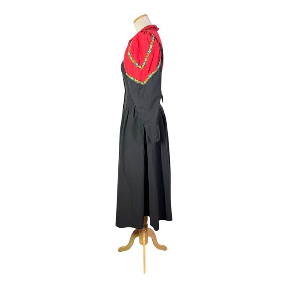 Vintage 1980s MENU Size 8 Western Style Dress V-Waist Puffed Sleeves *Flaw - Picture 9 of 15